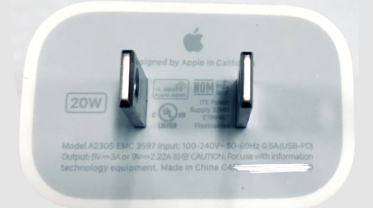 An Apple charger