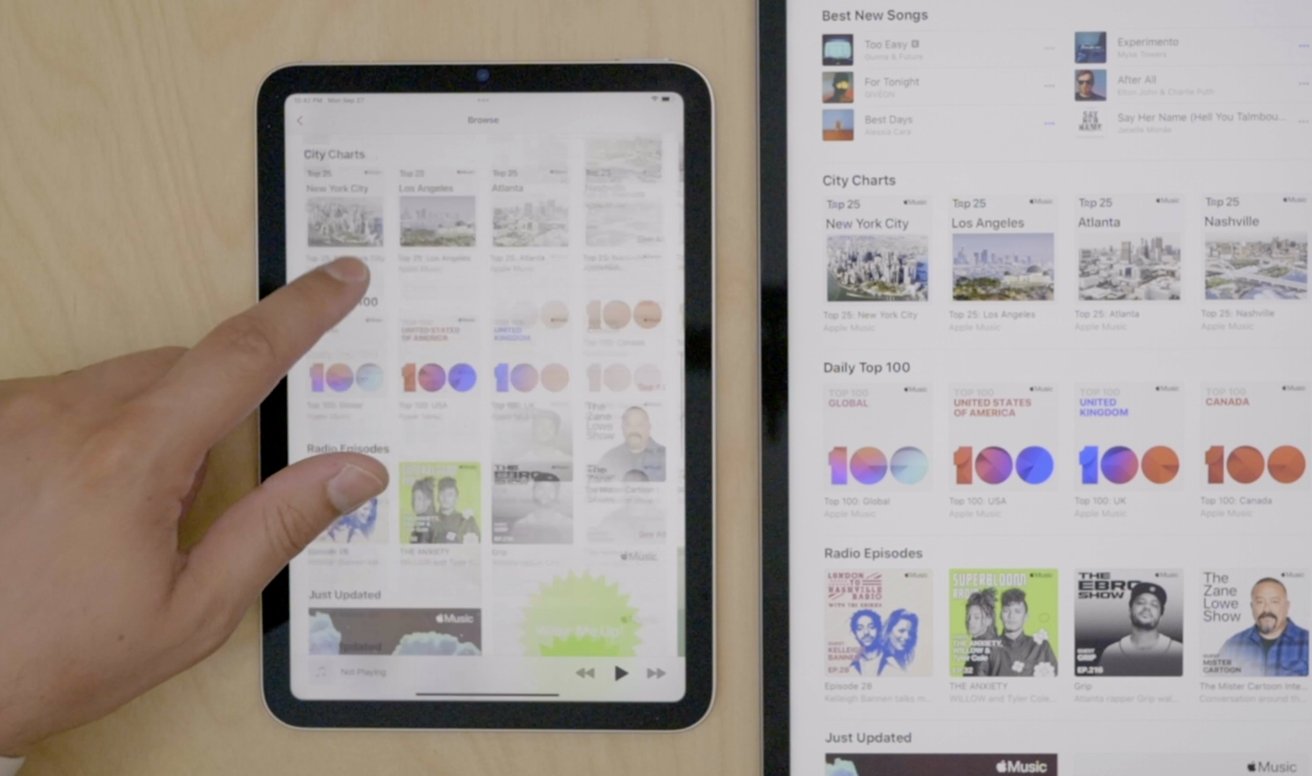Browsing Apple Music on iPad mini
