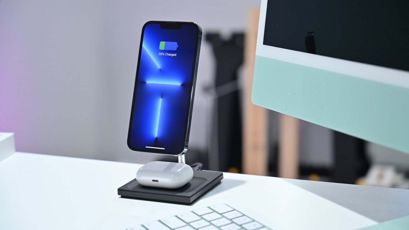 TOLE Premium 15W 2-in-1 Magnetic Wireless Charging Stand for iPhone &  Airpods