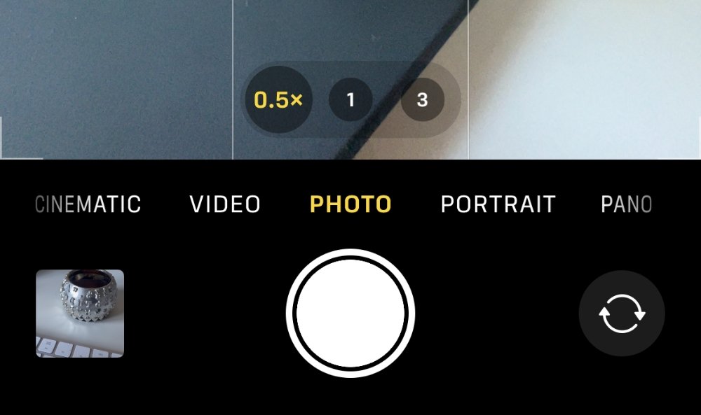 Tap the 0.5 button to make the iPhone 13 Pro start in Ultra Wide