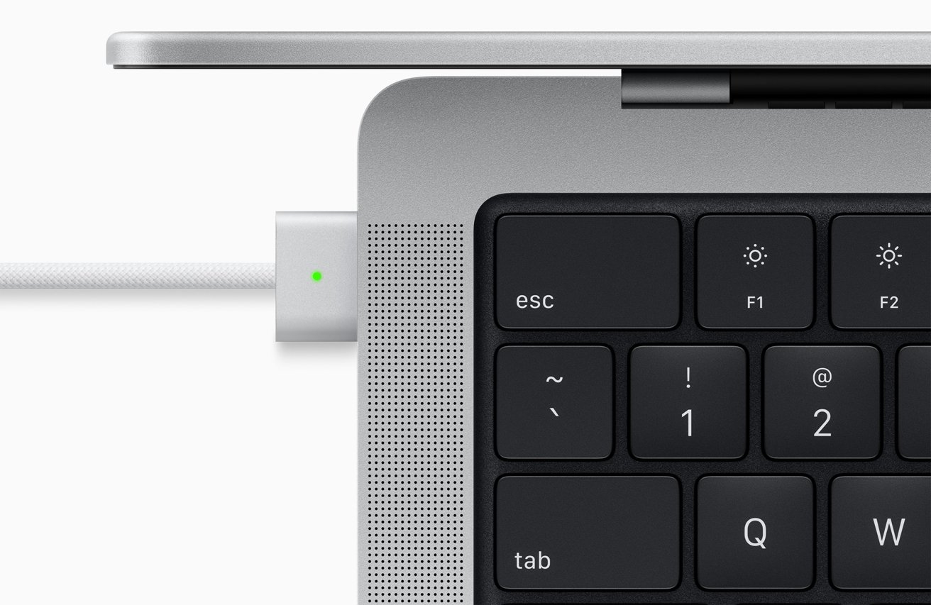 MagSafe charging is back on the MacBook Pro, but you can still recharge using Thunderbolt too. 