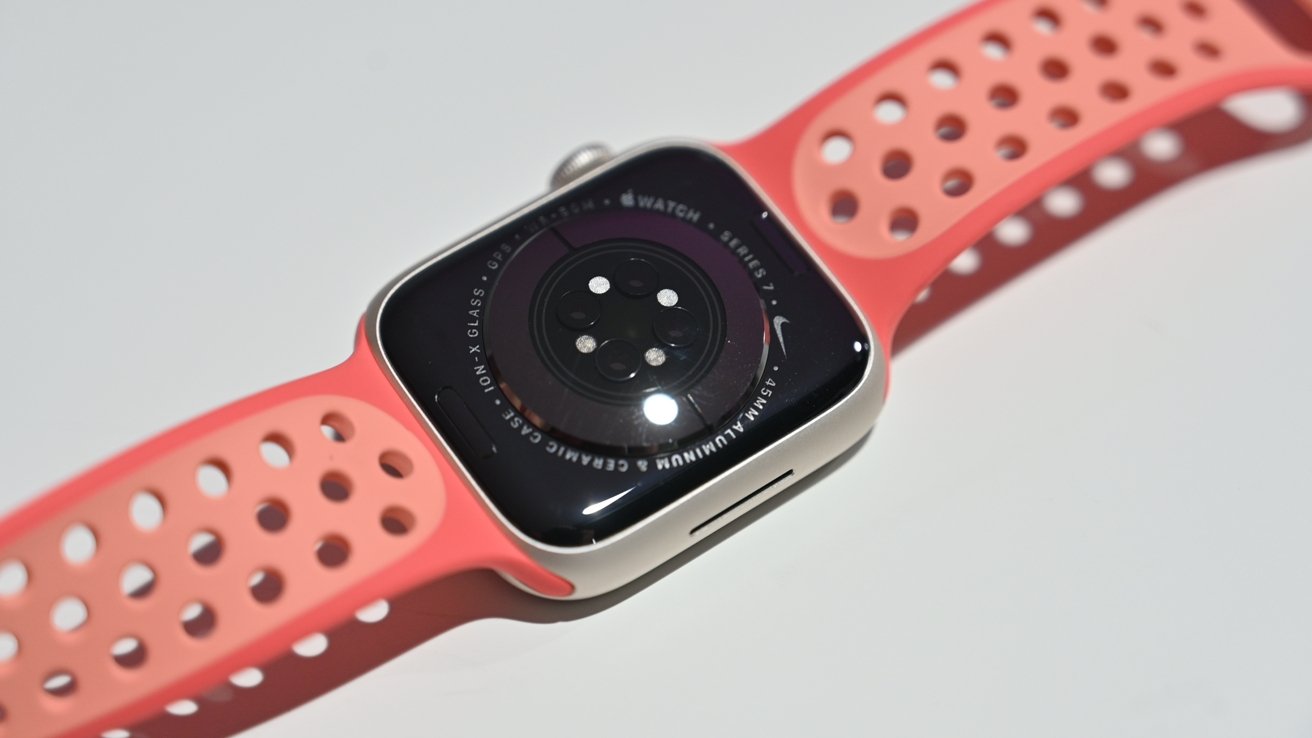 Back of the Nike Apple Watch with the Swoosh logo