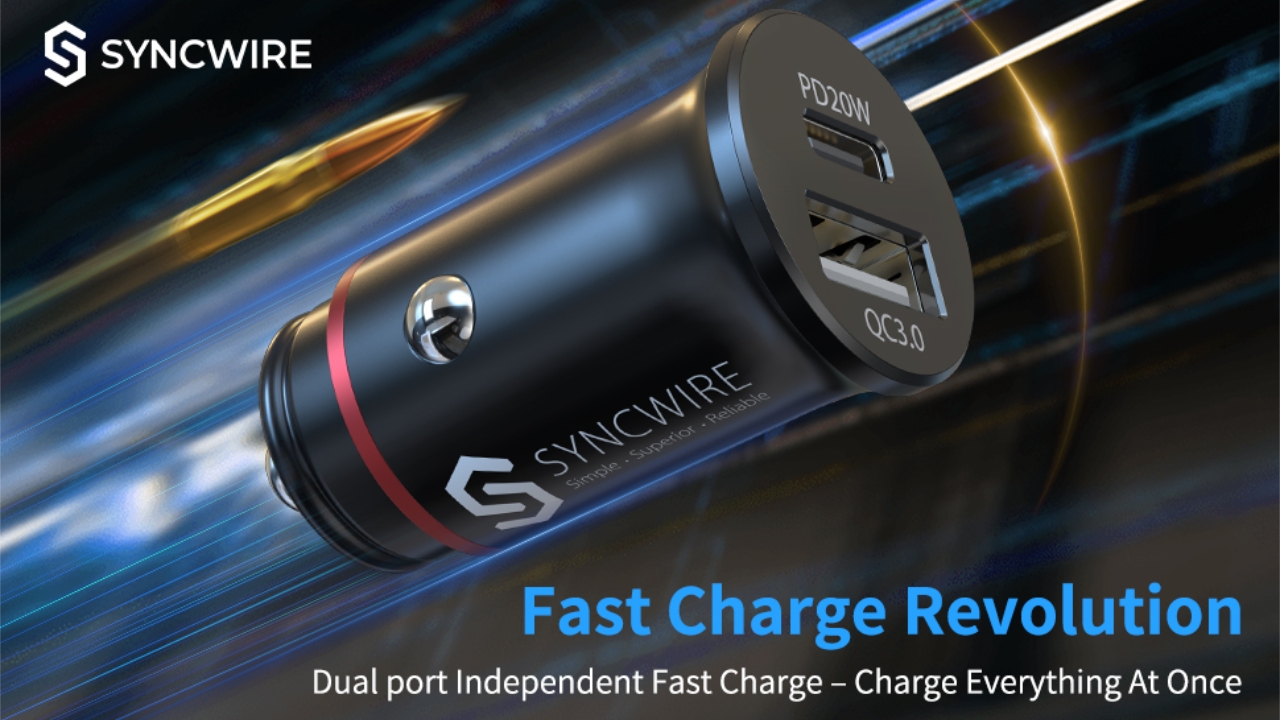 Syncwire USB C Car Charger 38W Fast USB Car Charger PD &amp; QC 3.0 for only $10.19