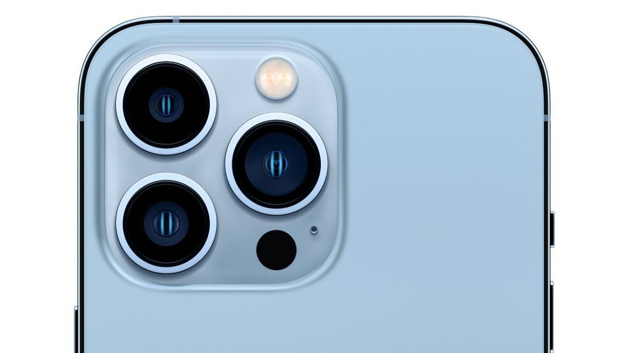 The iPhone 13 Pro Max has a signature three-lens design.