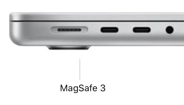 The MagSafe 3 port on the new MacBook Pros
