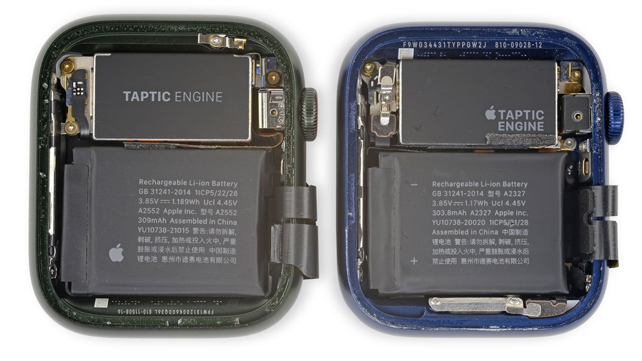 Apple Watch Series 7 Teardown Battery Comparison