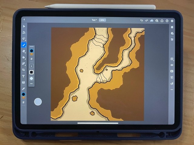 An illustration in progress on the iPad Pro.