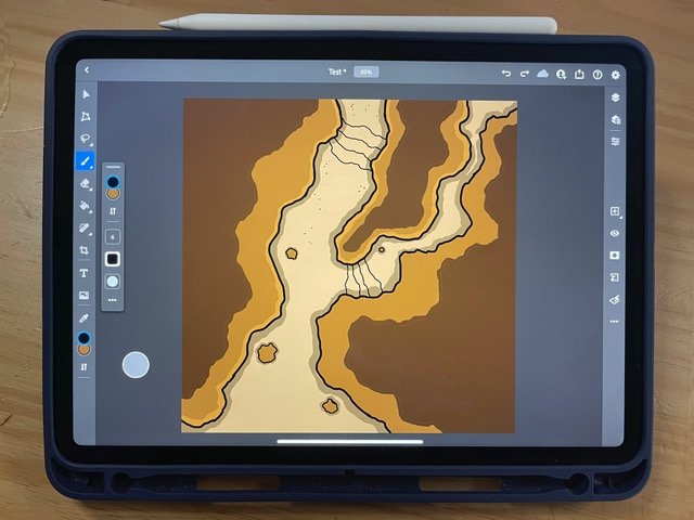 An illustration in progress on the iPad Pro. 