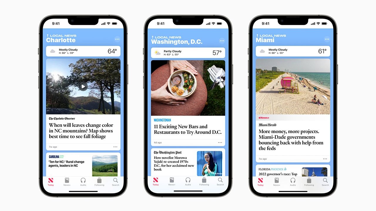 photo of Apple News adds local coverage for three more US cities image