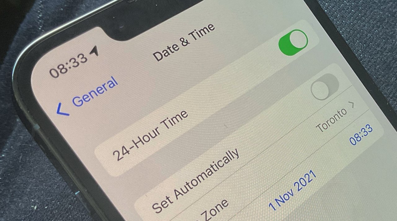 You can switch iPhone to manual and set a time yourself