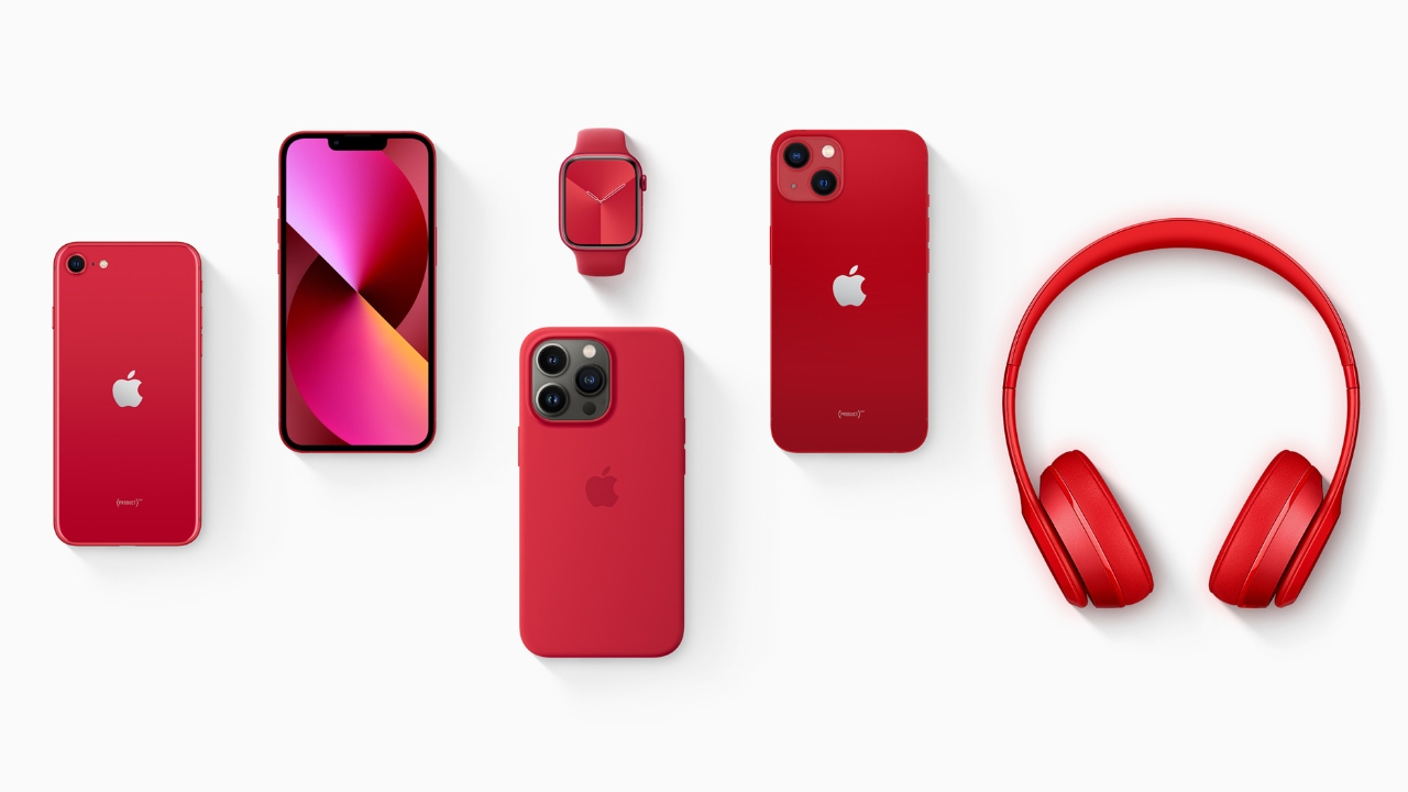Apple's range of PRODUCT(RED) devices