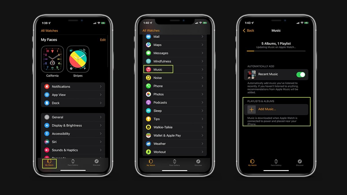 Methods to sync music, podcasts, and audiobooks on an Apple Watch with watchOS 8