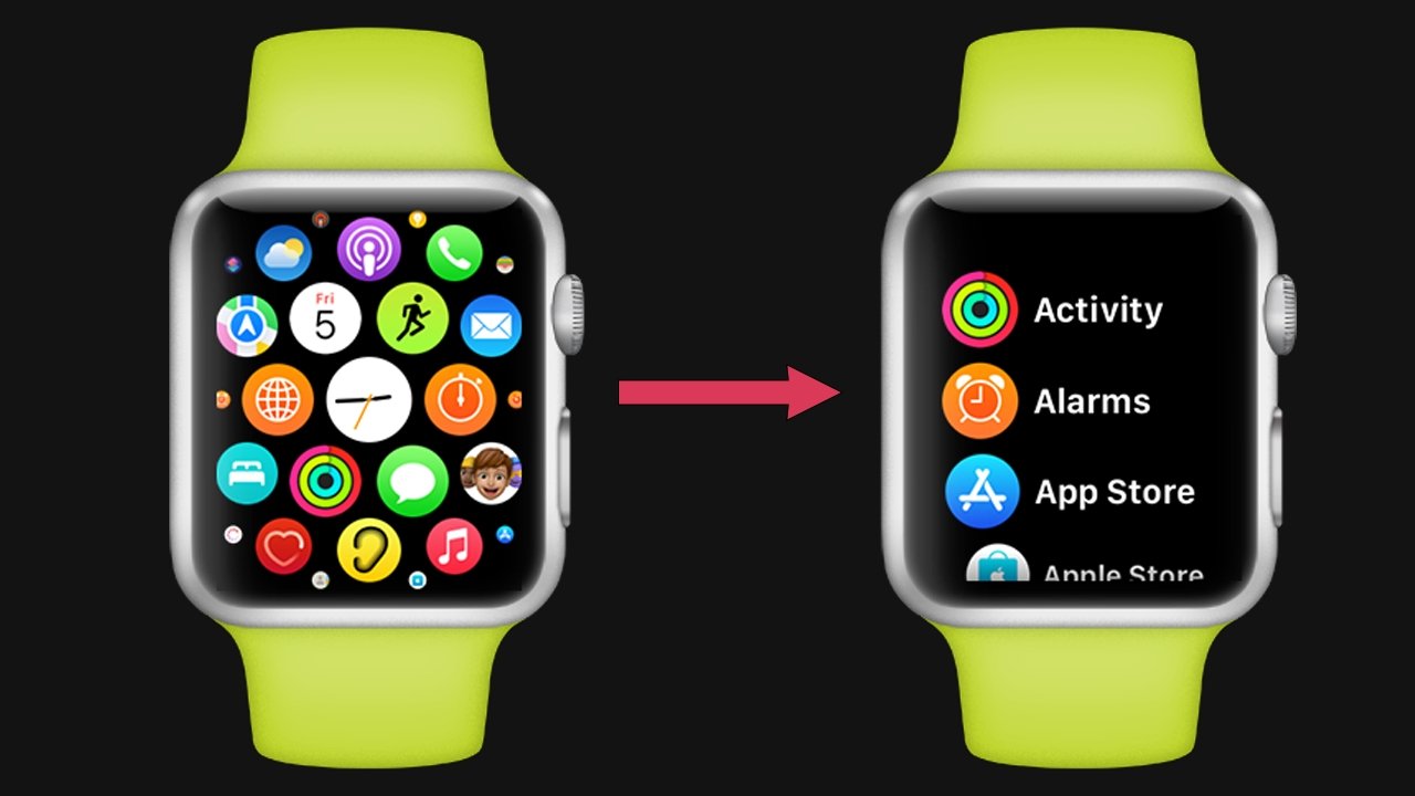 Comment basculer les applications Apple Watch vers la vue en liste dans watchOS 8
