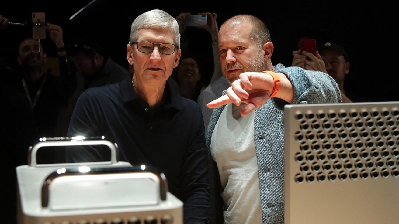Former Apple design chief Jony Ive (right) with CEO Tim Cook