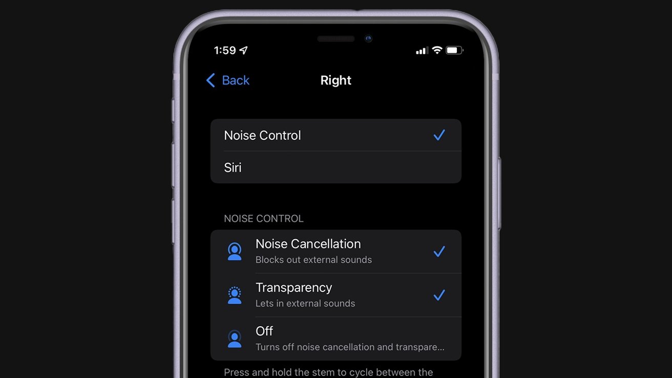 Как настроить управление шумом AirPods Pro в iOS 15