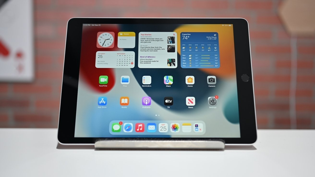 Apple's iPad 9th Generation on stand