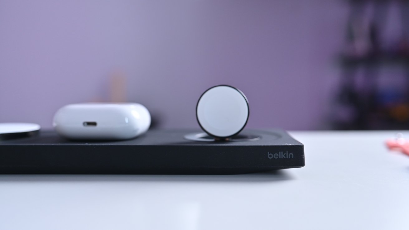 Belkin BoostCharge 3-in-1 Apple Watch puck is adjustable