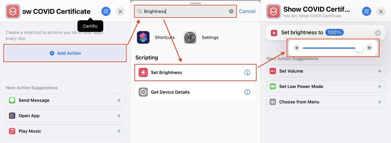 Setting the maximum display brightness in Shortcuts