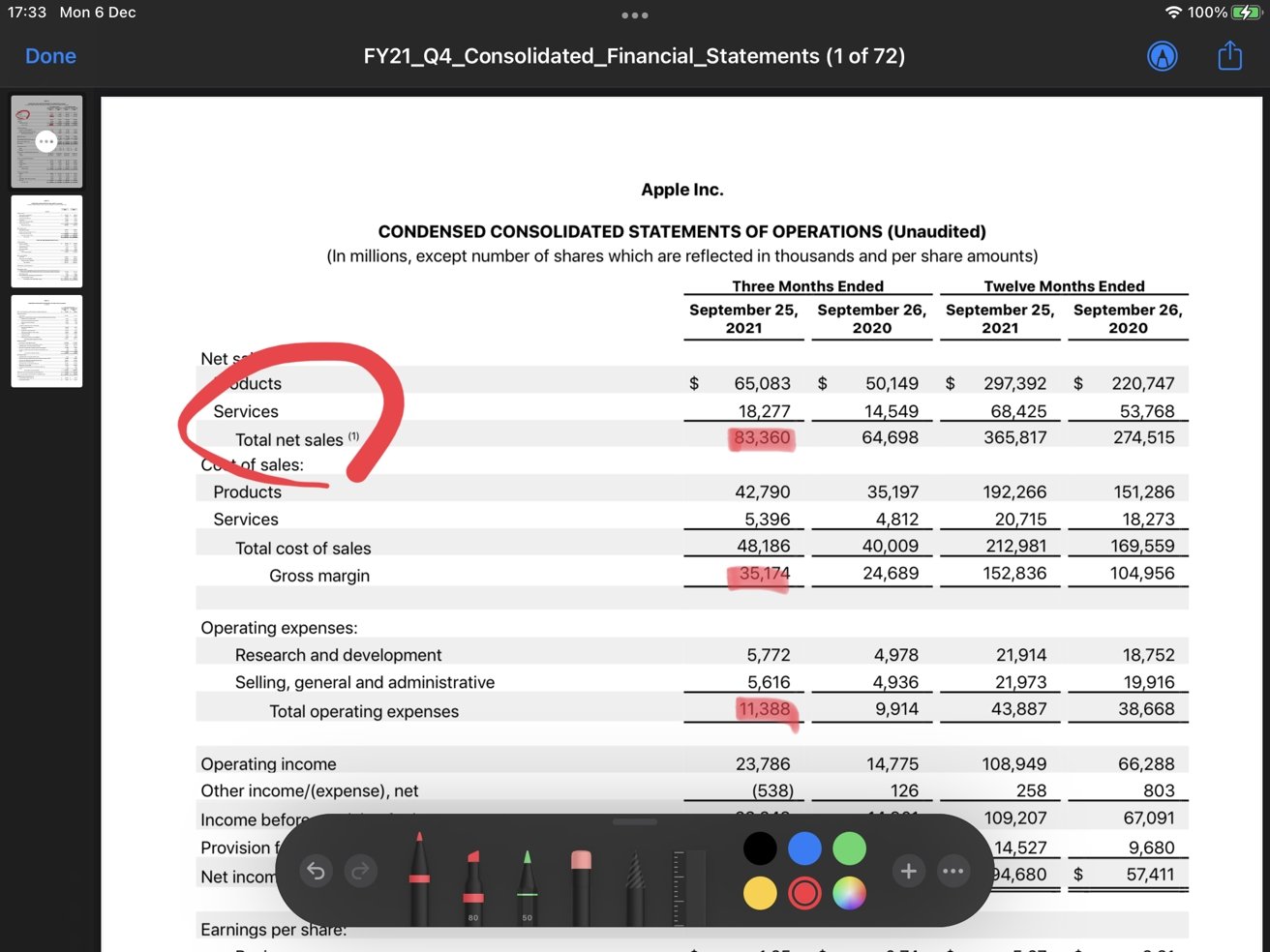 You can use Markup in iOS to annotate PDF documents when in a pinch. 