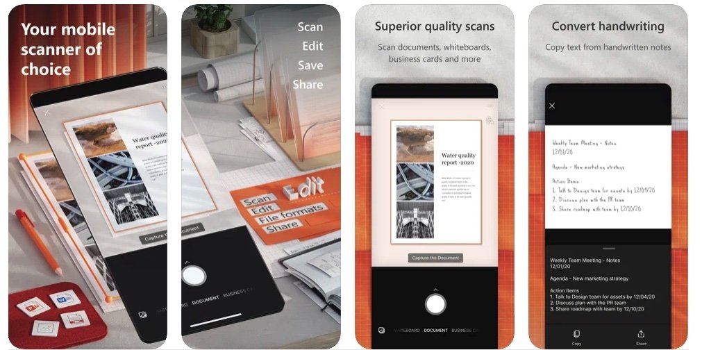 Microsoft Lens is the best scanning app for users deeply integrated in the Microsoft Office ecosystem.