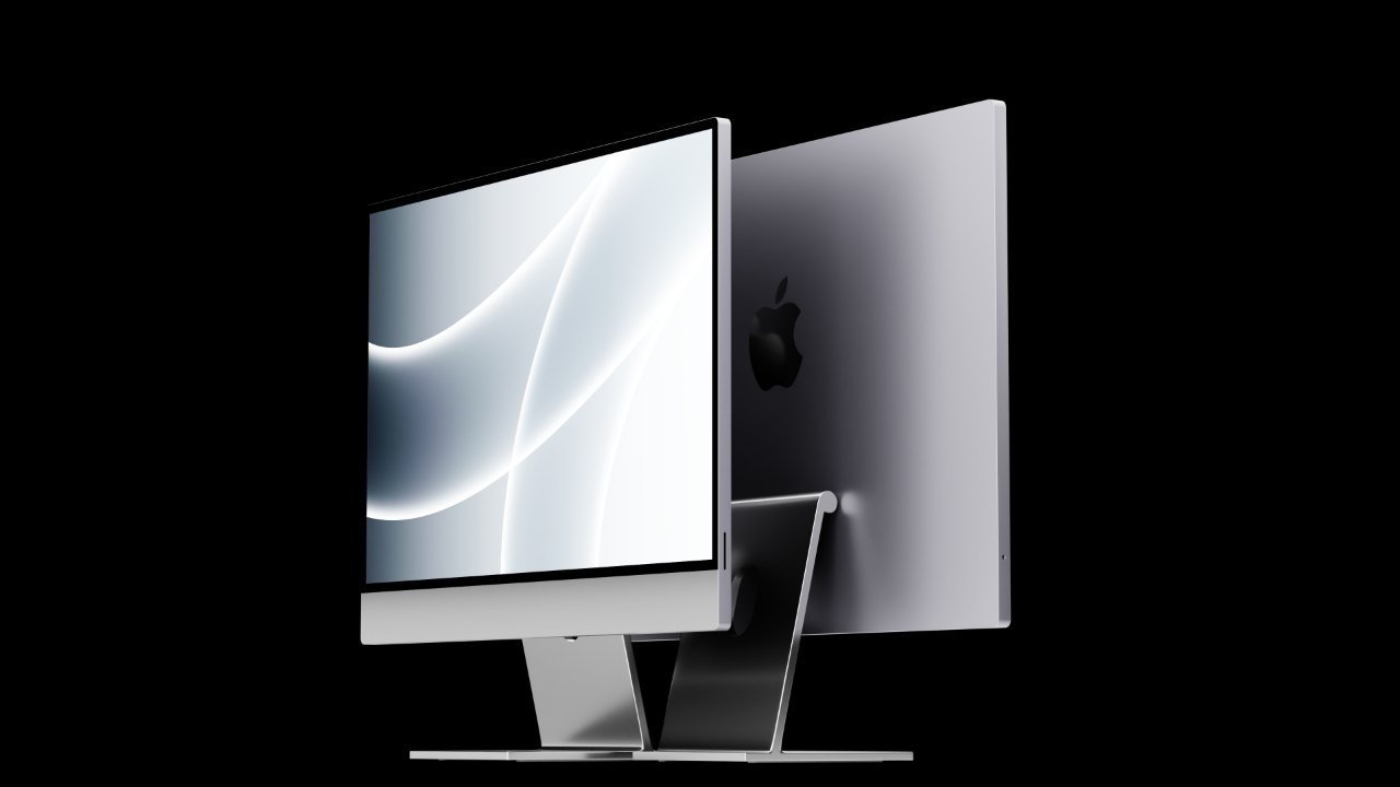 An AppleInsider render of a potential iMac Pro. 