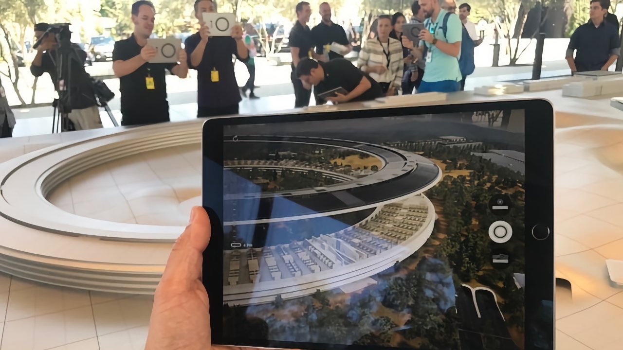 Apple AR in use at Apple Park