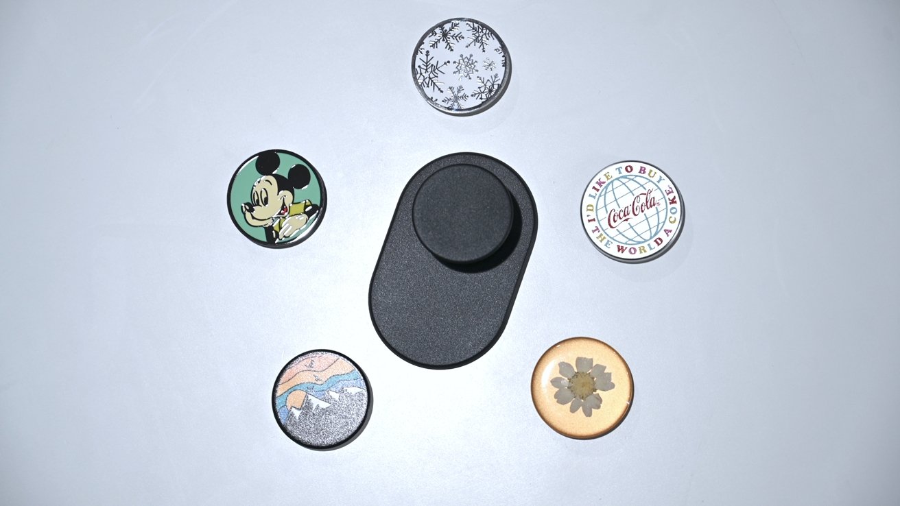 Different styles of PopTips including glass, spinners, enamel pins, brand collaborations, and prints