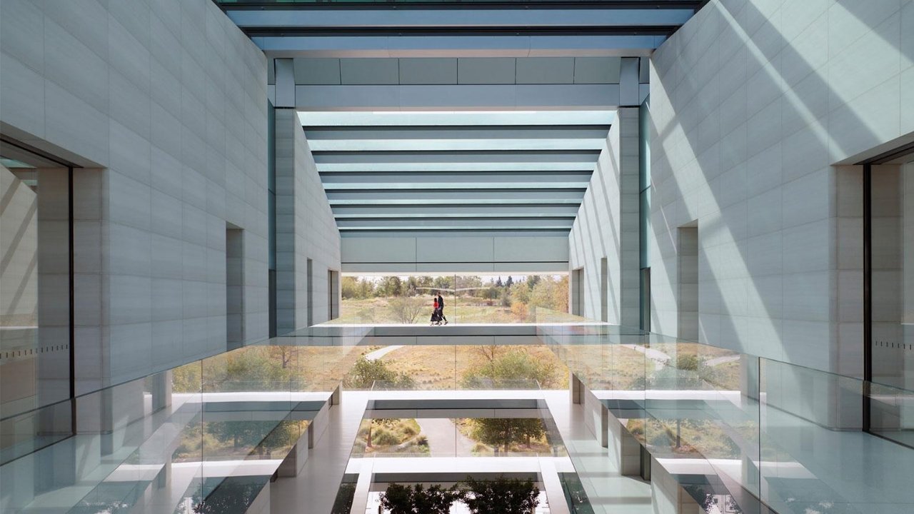 View from a fourth floor corridor at Apple Park