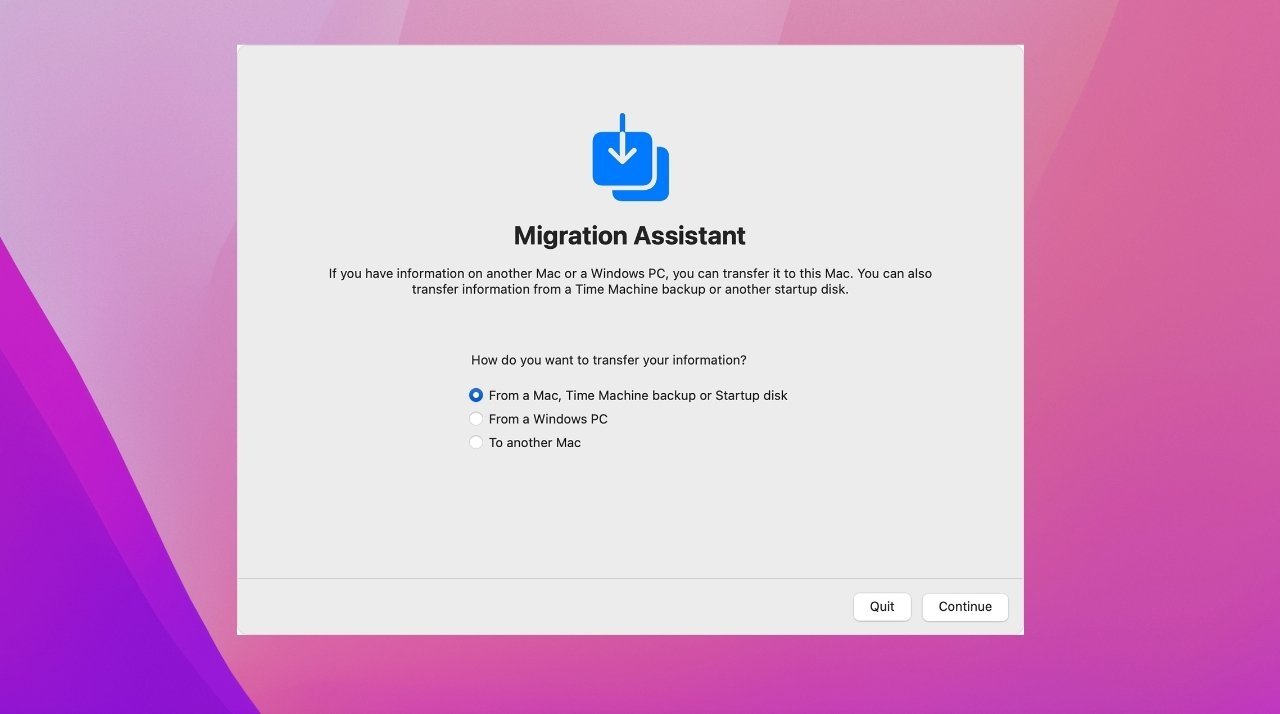 The Migration Assistant can help you transfer your data to the new Mac. 