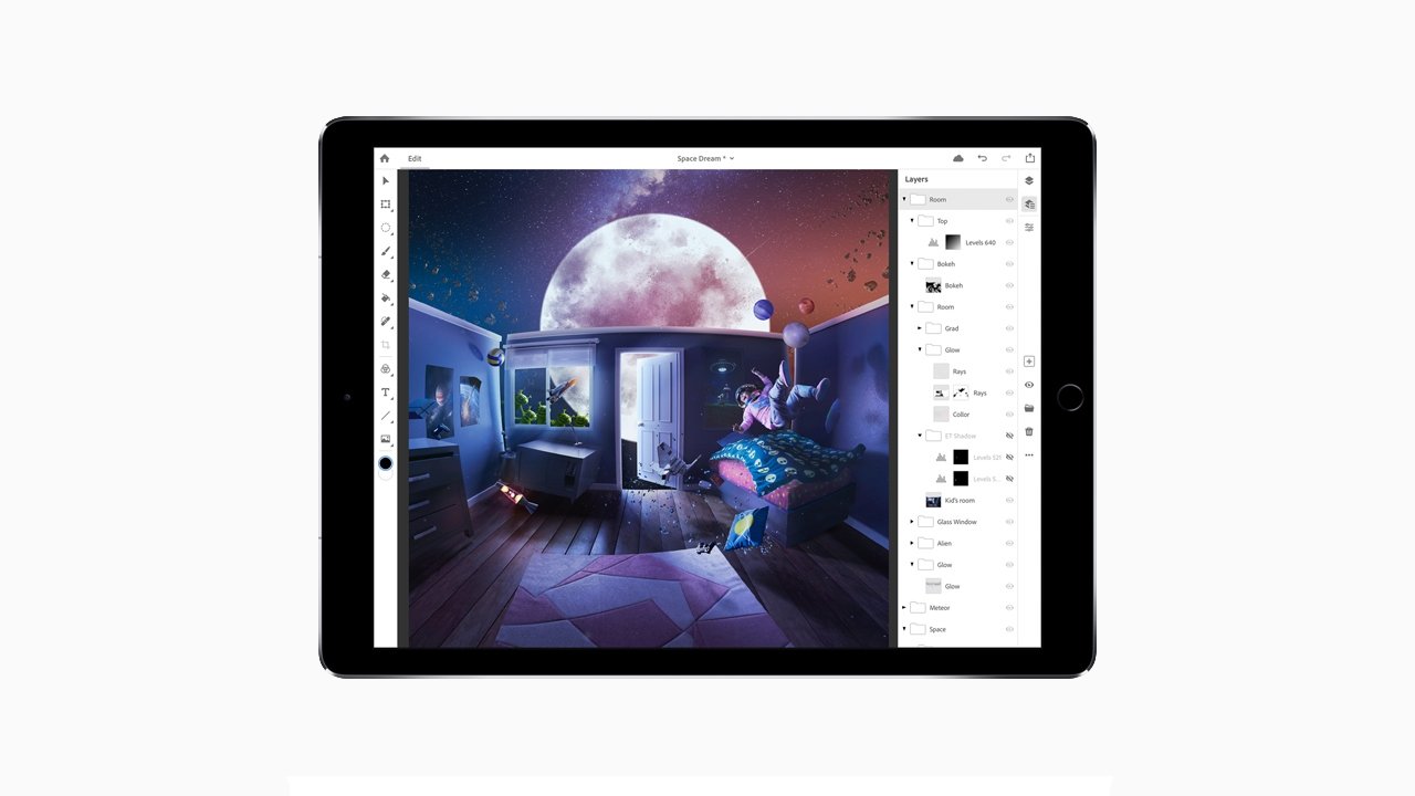 アドビ、iPad 用 Photoshop をアップデートし、新しいスマッジ、スポンジ ツールを追加