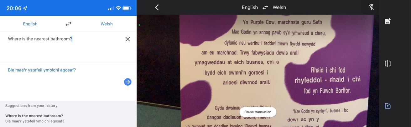 Google Translate will tell you what signs and text means, even from a live camera feed. 