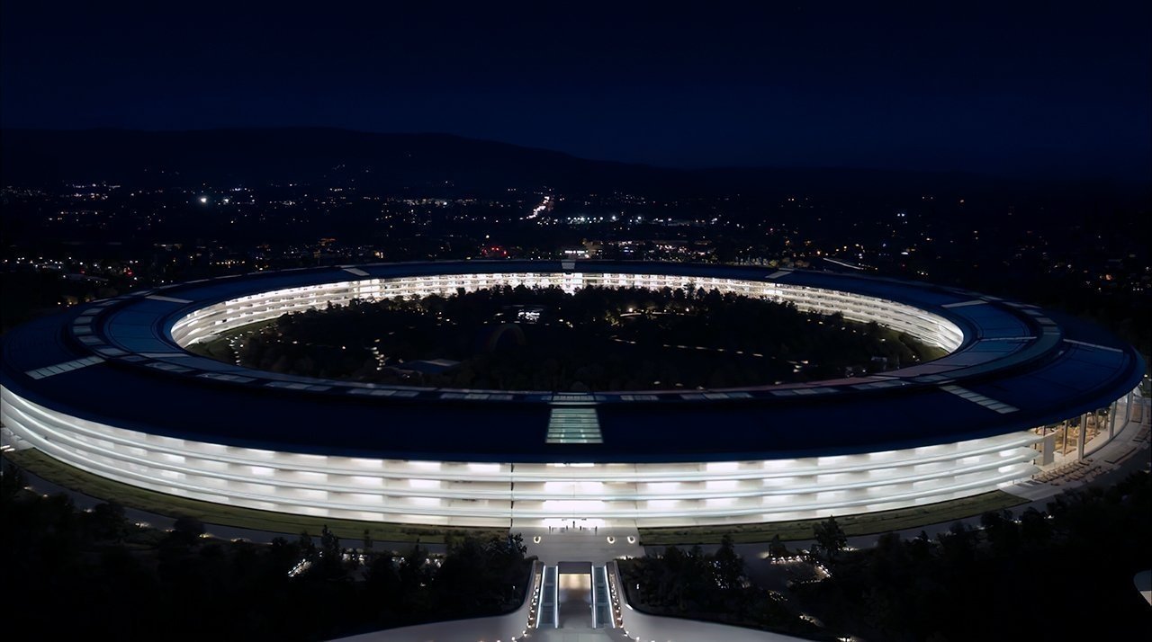 Apple Park at night