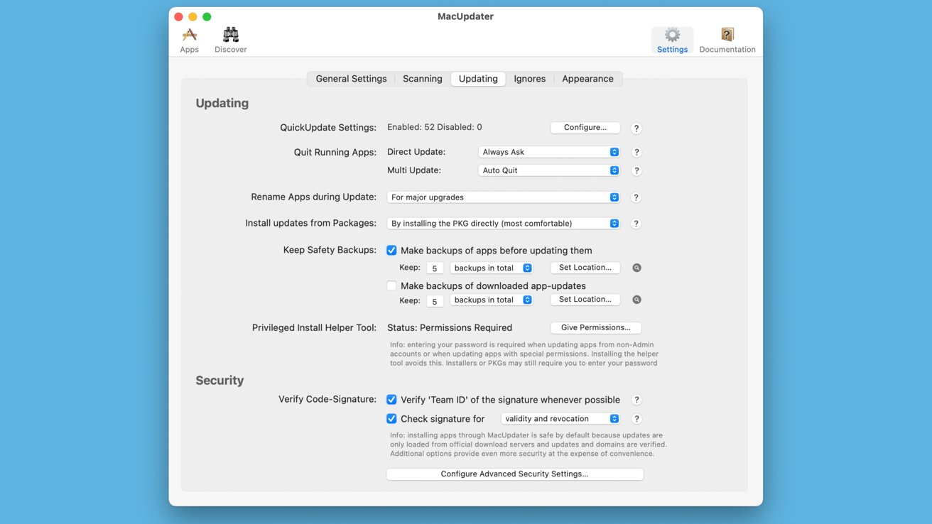 There are many configuration options within MacUpdater 2 for you to fine tune. 