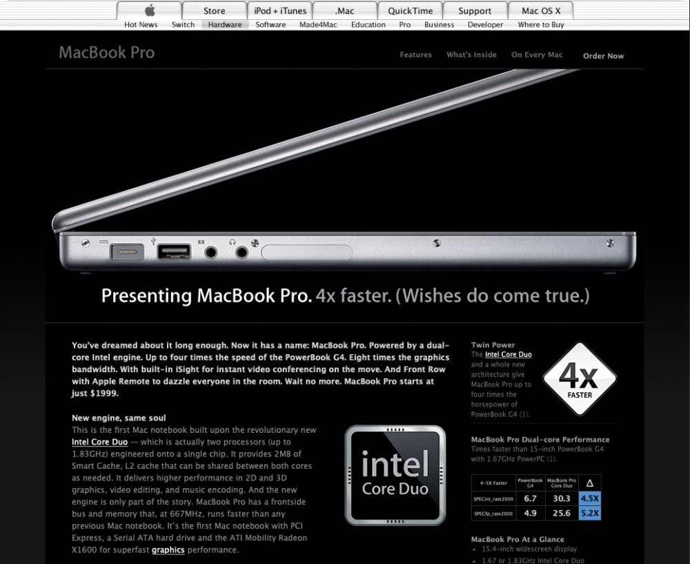 From Apple's original MacBook Pro site