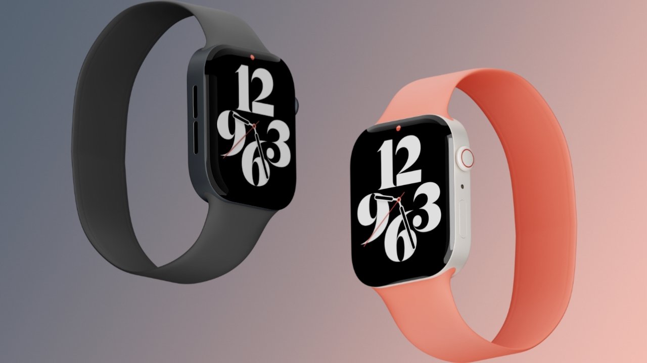 Midnight and Starlight Apple Watches with flat-sided designs