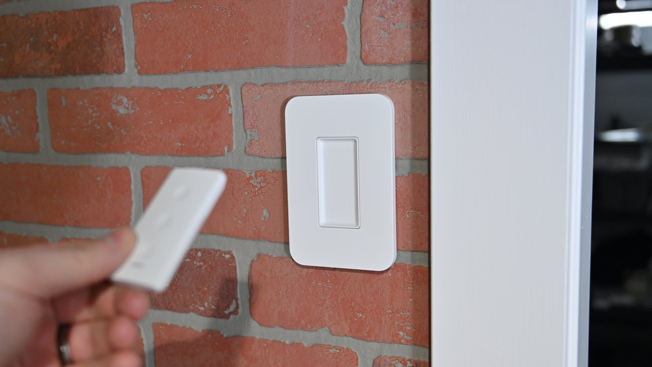 Wemo Stage scene controller comes out of the wall mount