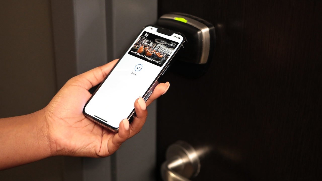 Digital room key feature at Hyatt hotels