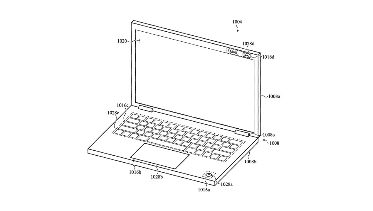 A figure from the patent depicting a MacBook