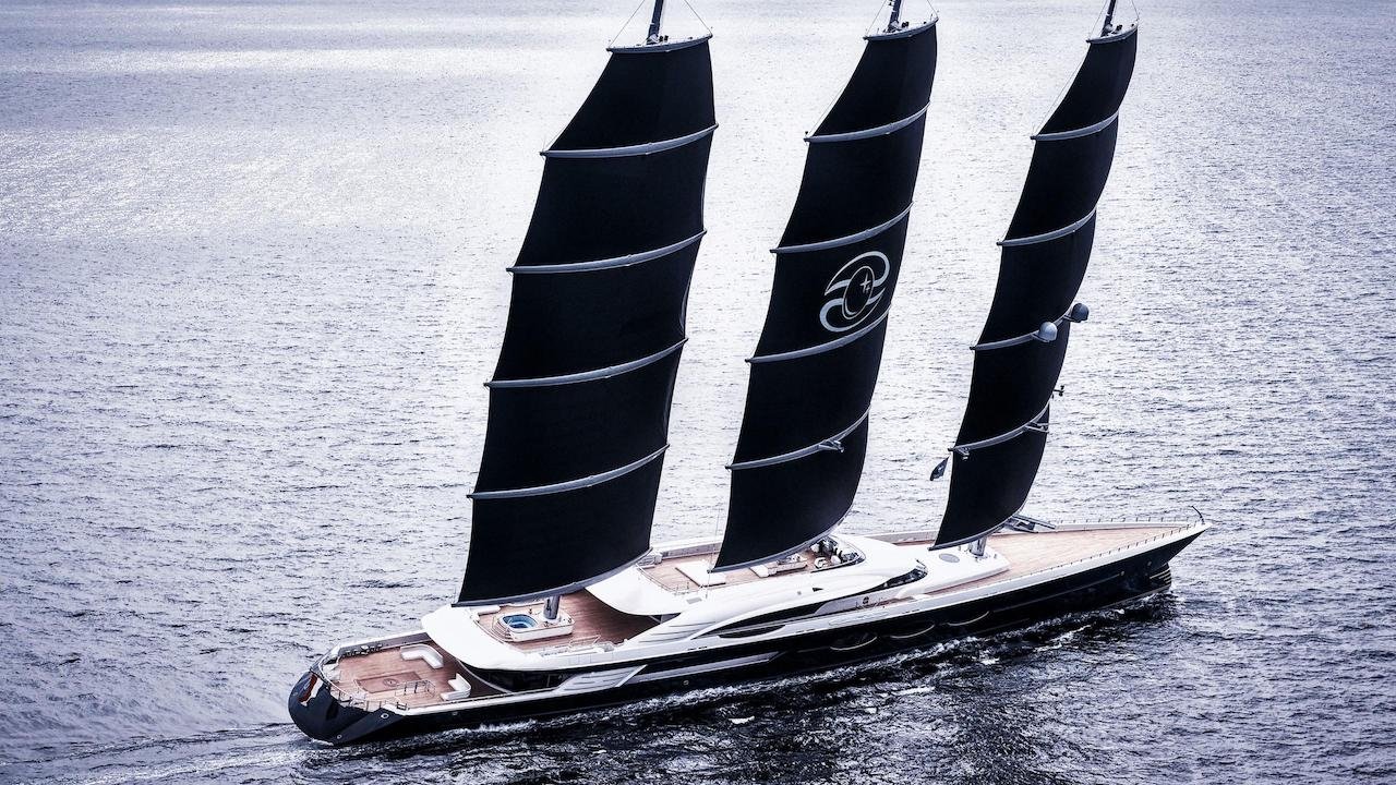 The Black Pearl, another Oceanco sailing yacht that inspired the design of Y721. Credit: Boat International