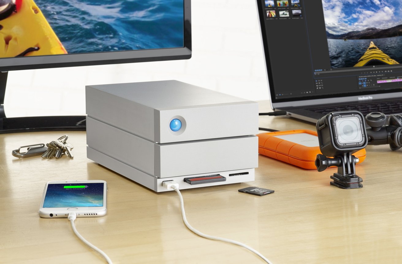 The LaCie 2big makes it easy to ingest footage and images, while also providing extra connectivity options for your Mac. 