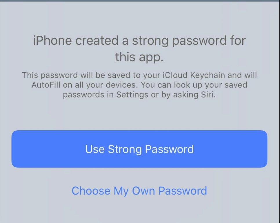 Your iOS device can create strong and unique passwords for your accounts.