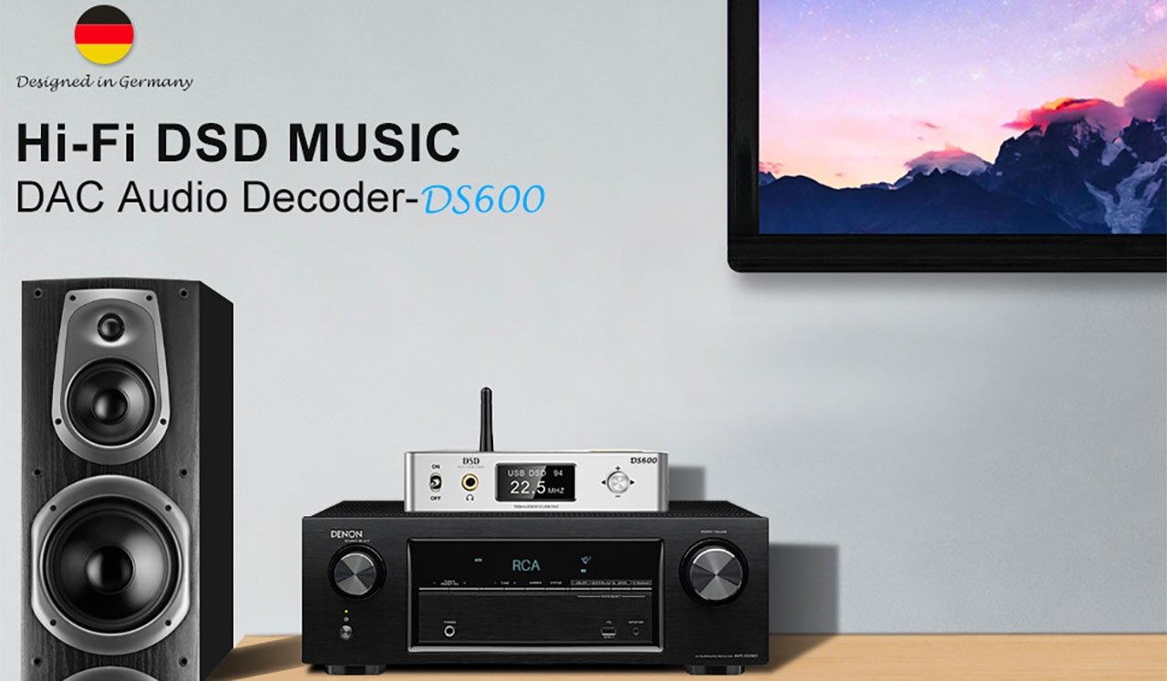 Lavaudio DS600 HiFi Audio DAC in home theater setting