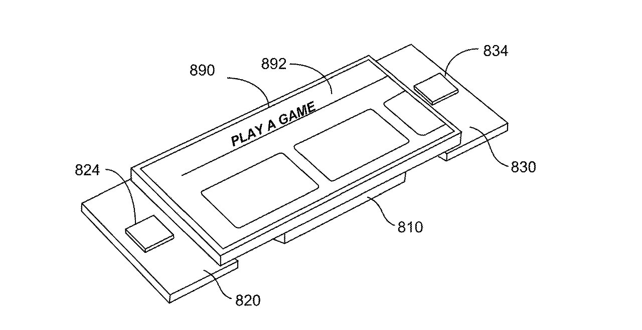 Detail from the patent showing game controls attached to an iPhone