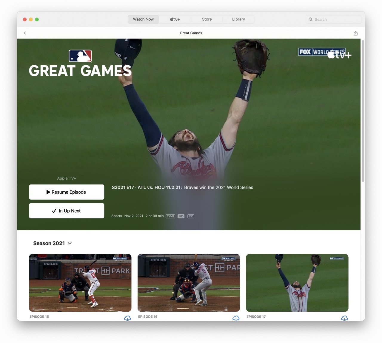 Alongside live coverage, Apple TV+ now includes archive MLB games