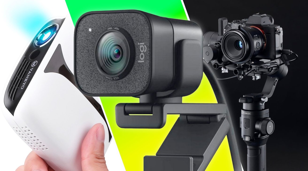 The April 10 deals include Logitech's StreamCam Plus, a $99 pico projector, and the DJJI Ronin-SC gimbal. 