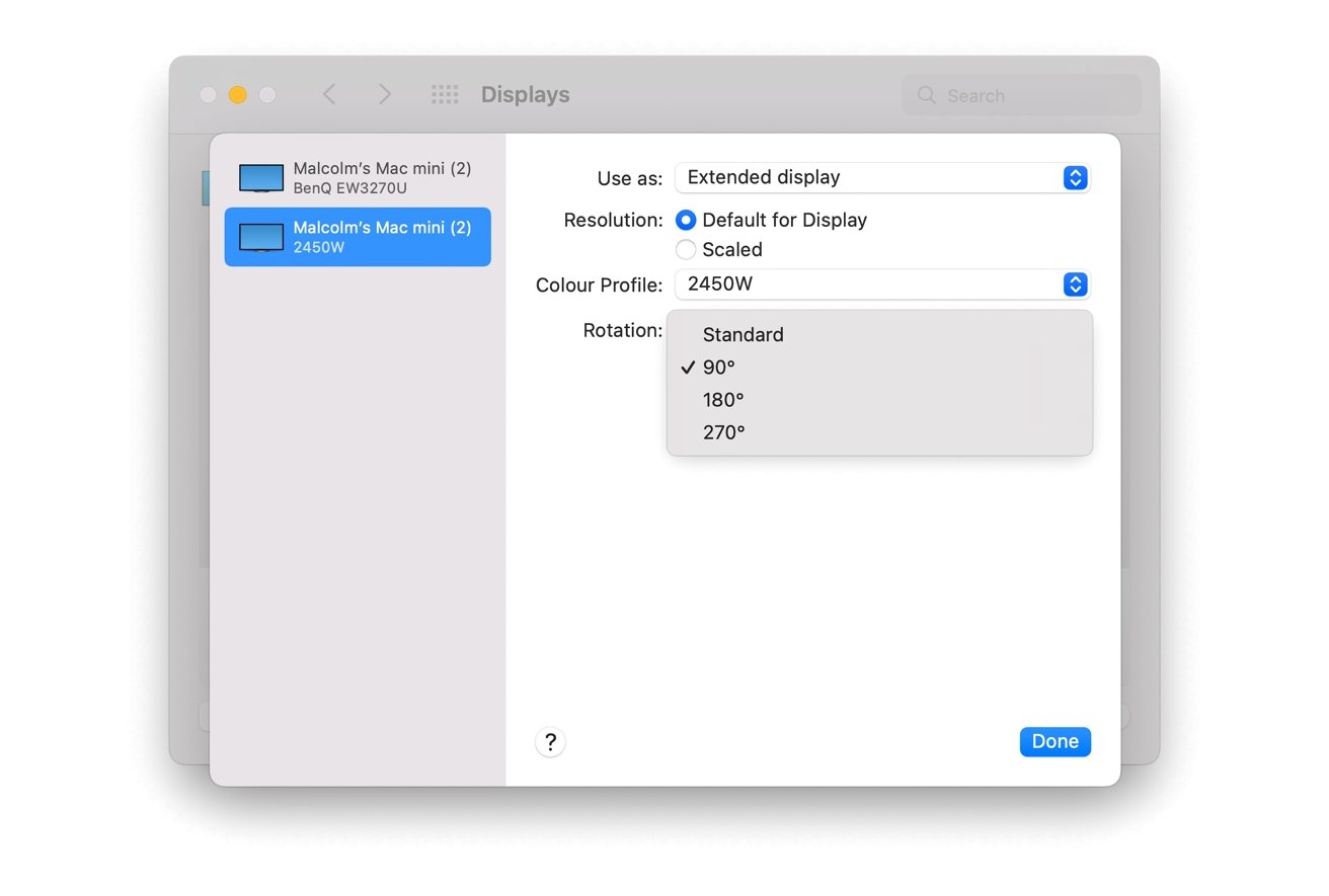 You may consider rotating your second monitor, and macOS has a setting for that. 