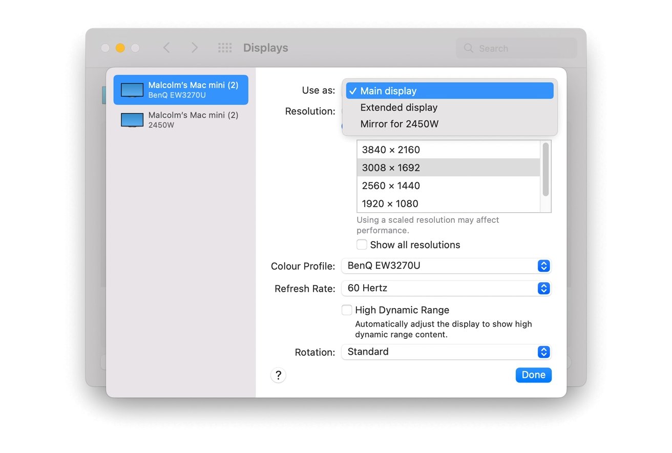 Display setting