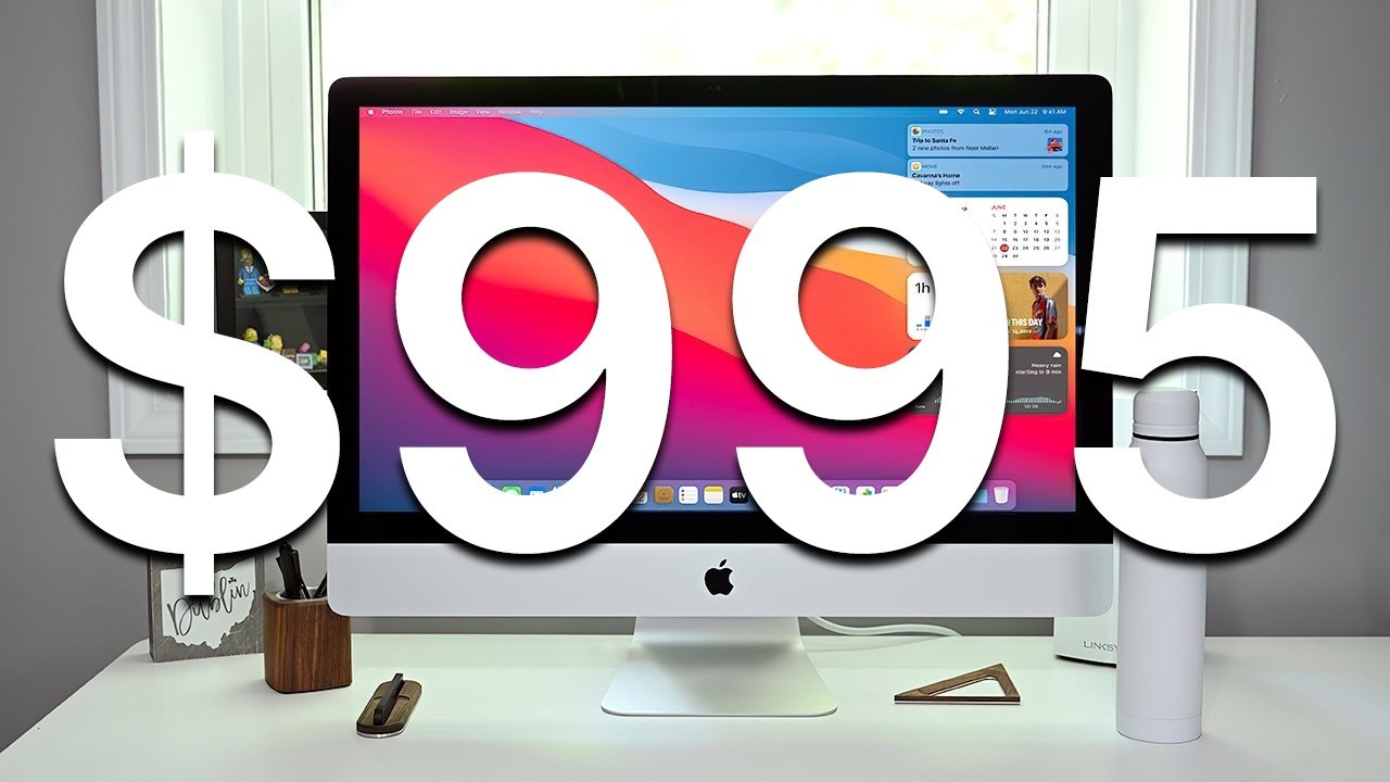 Apple iMac 27-inch with $995 bold font