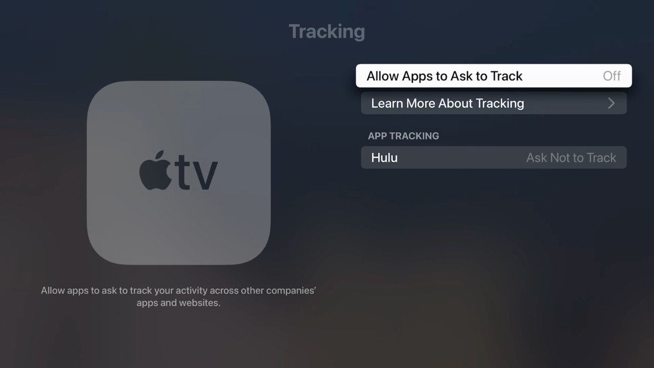 Prevent tracking using built-in privacy tools like those found on Apple TV