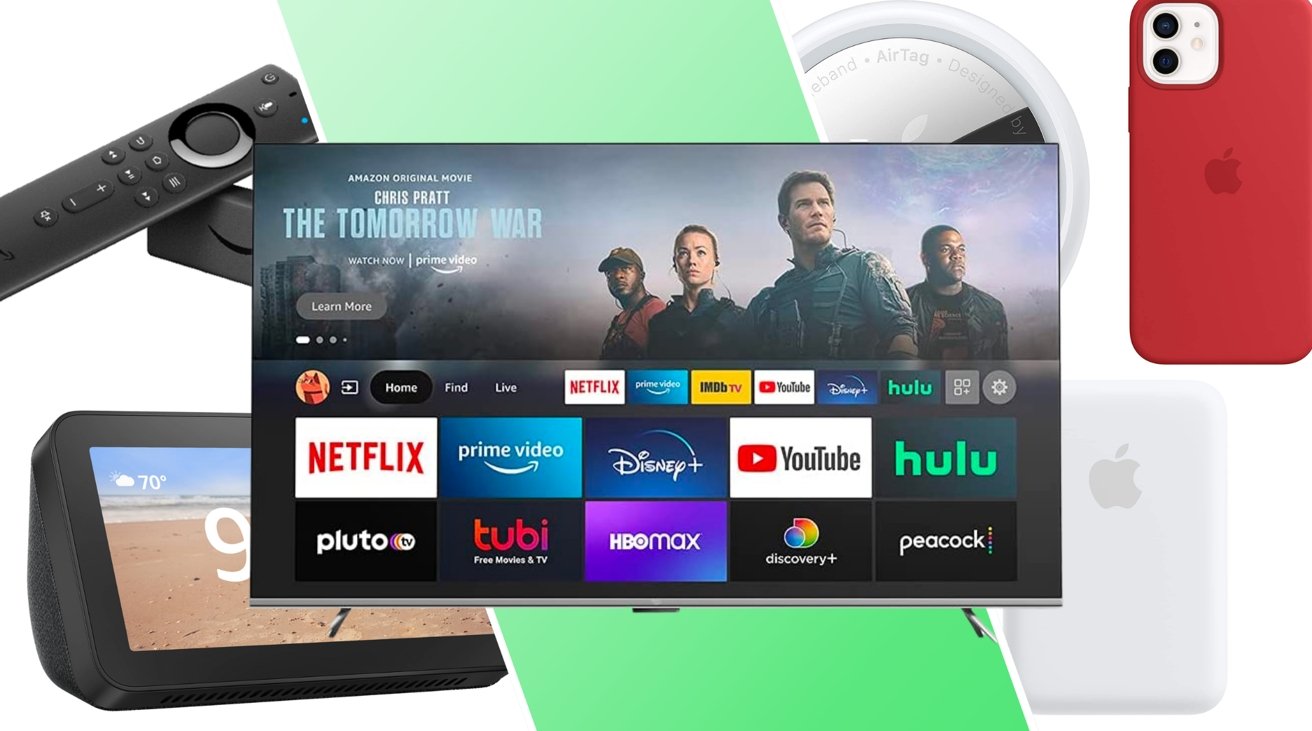 Buy 2, save 30% on Apple accessories, up to 77% off Amazon devices, and 65-inch Amazon Fire TV, side by side